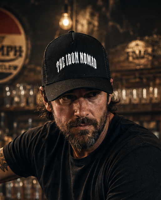 The Iron Nomad Trucker Cap Text