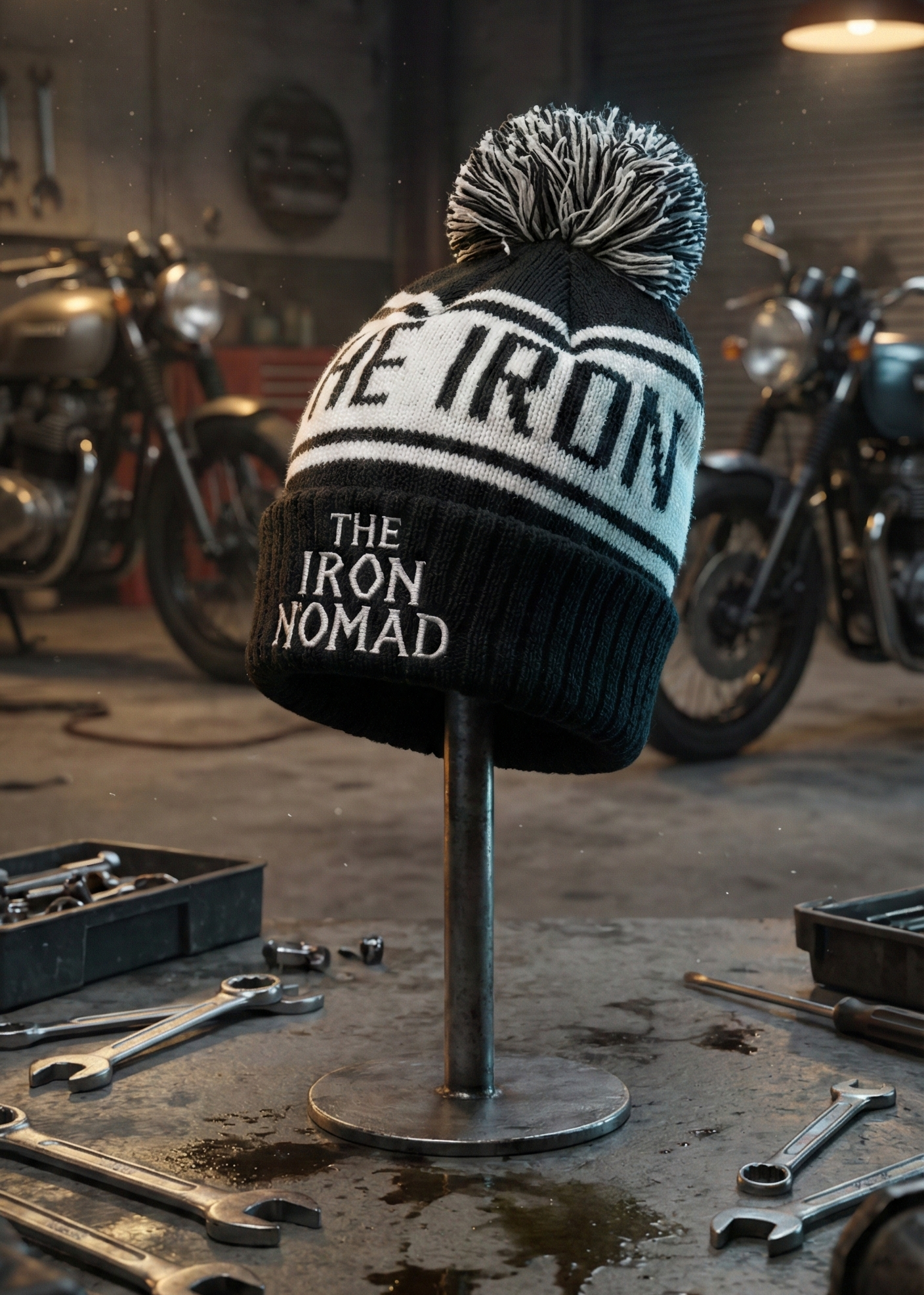 The Iron Nomad Woven Bobble Hat